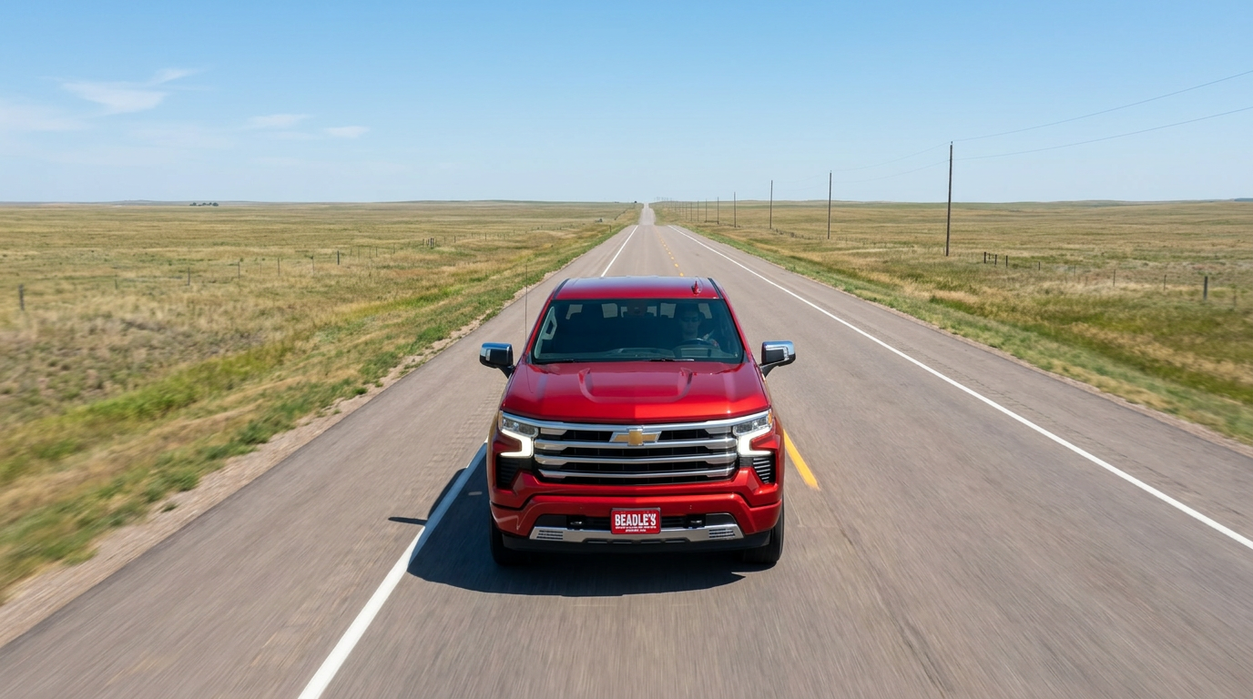 2026 Chevrolet Silverado 1500 on South Dakota highway at Beadle Chevrolet Mobridge