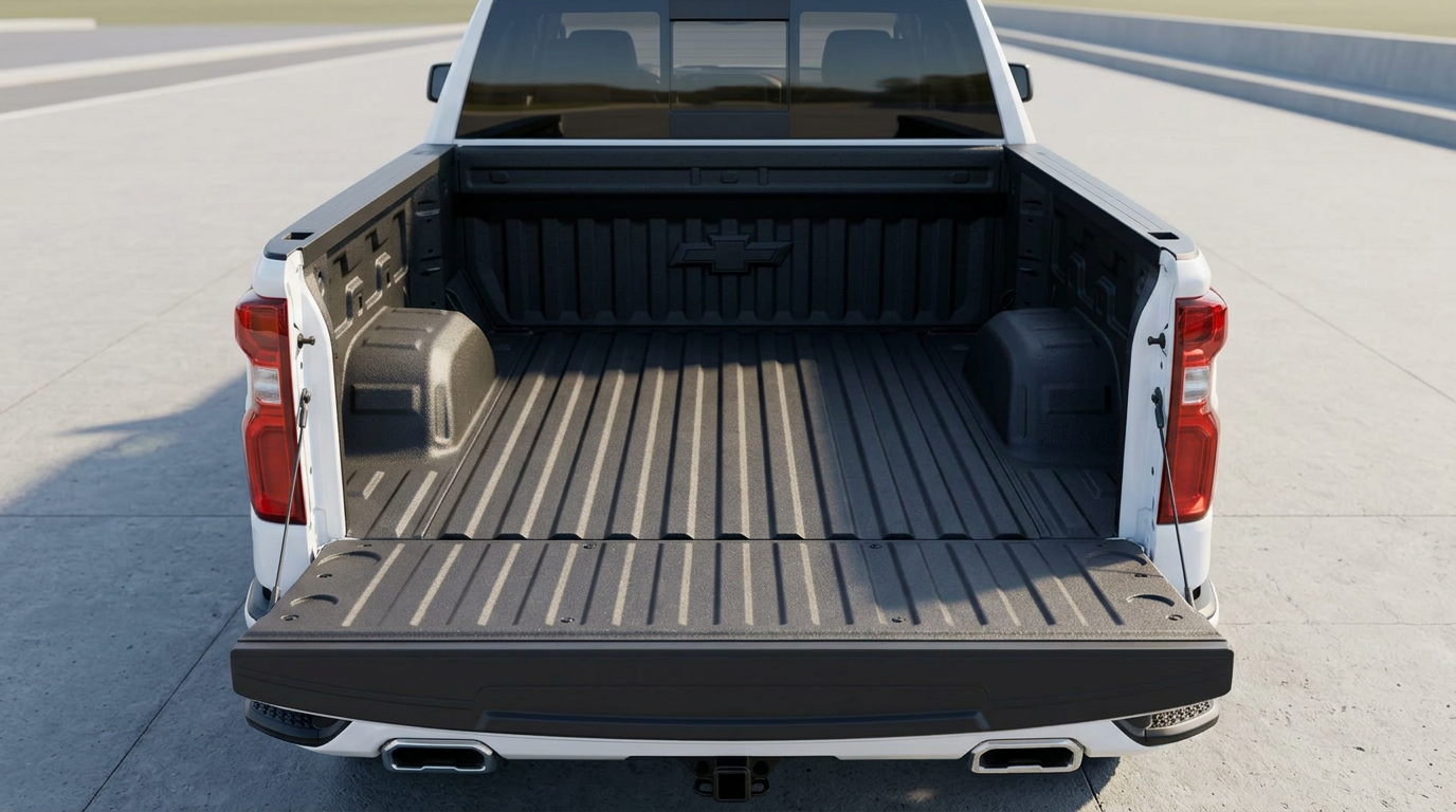 2026 Silverado 1500 Durabed cargo bed with tie-downs at Beadle Chevrolet Mobridge