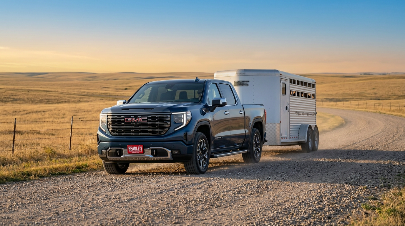 2026 GMC Sierra 1500 on a South Dakota rural road in winter conditions