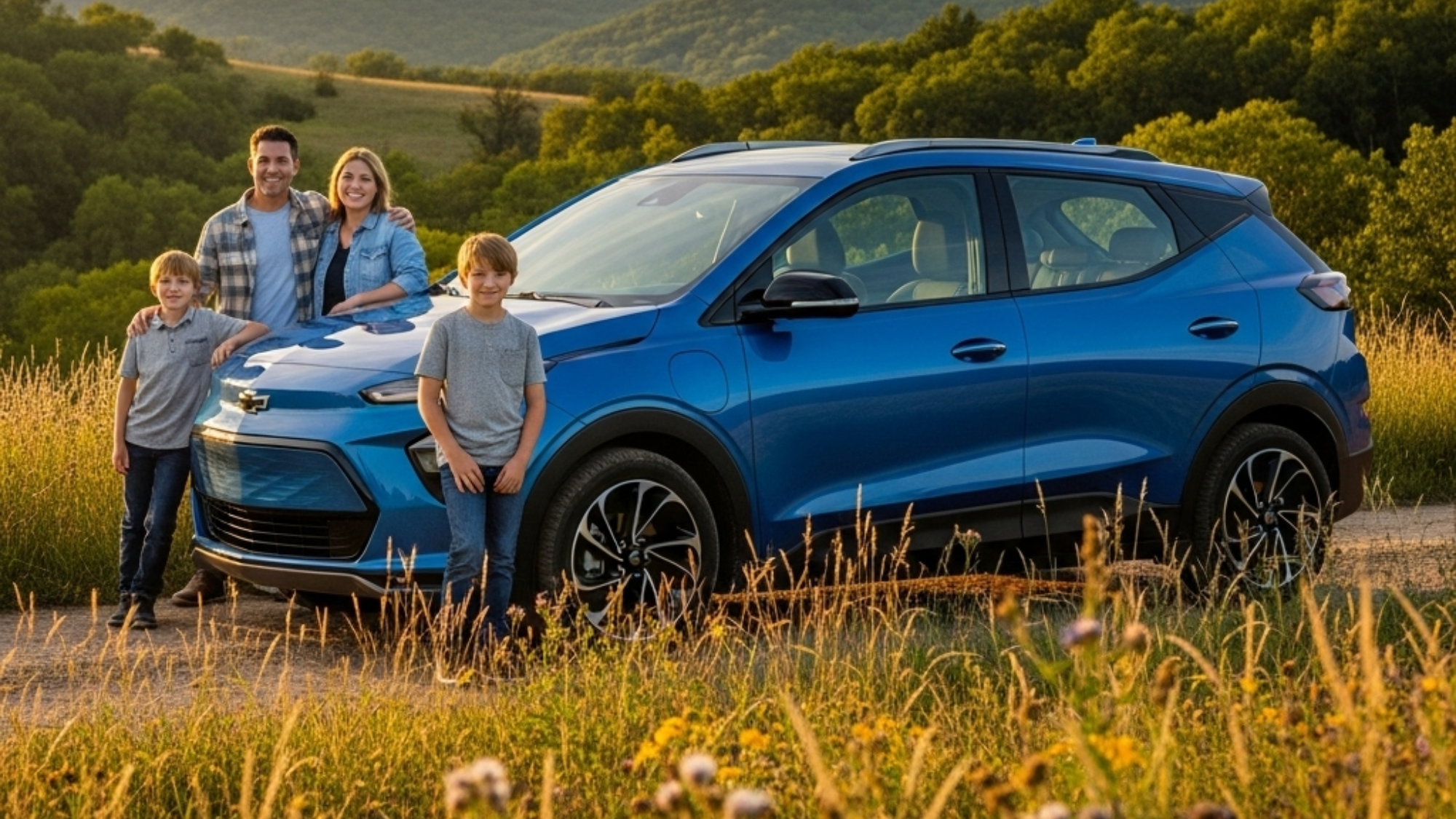 2027 Chevrolet Bolt EV driving near Lake Oahe — order at Beadle Chevrolet, Mobridge SD