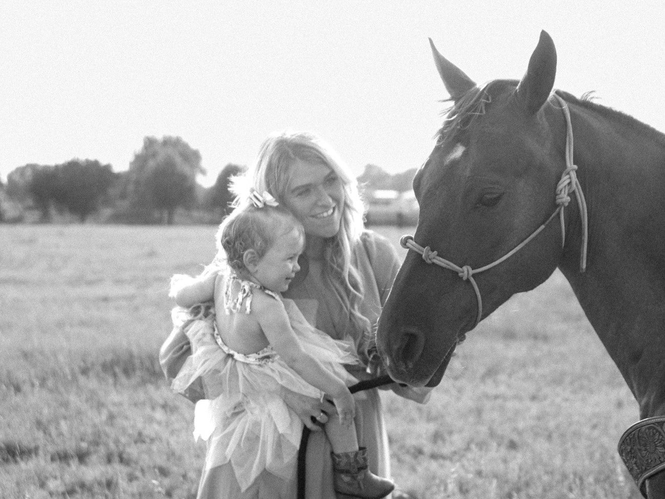 Family horseback riding and barrel racing in South Dakota